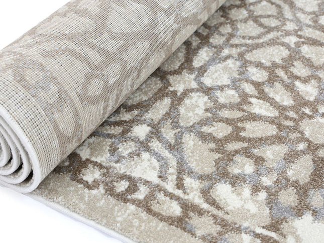 Matisse Grey and Beige Demask Rug