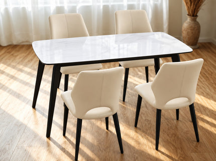 Monaco 5Pce Dining Set W/ Ivory Monaco Chairs- 1.4M