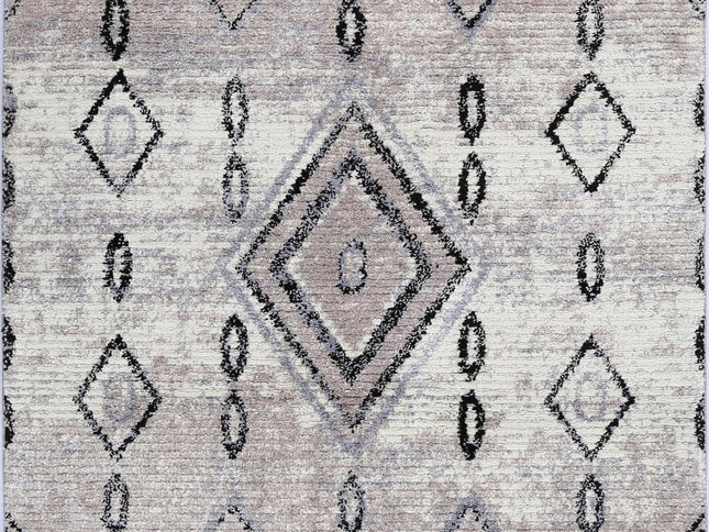 Moda Tribal Diamond Ash Rug (Morocco)