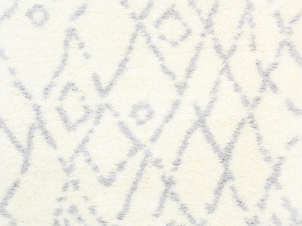 Moroccan Cream and Silver Fes Rug