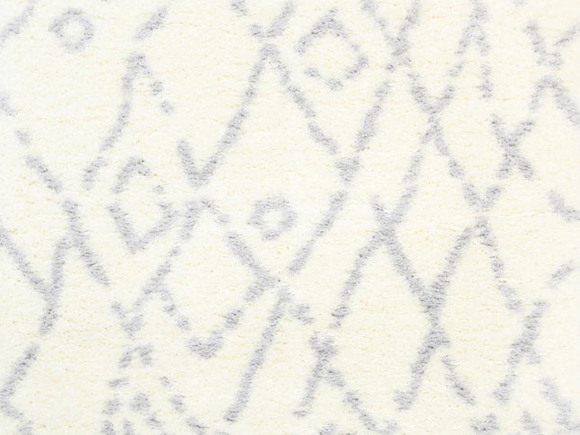 Moroccan Cream and Silver Fes Rug