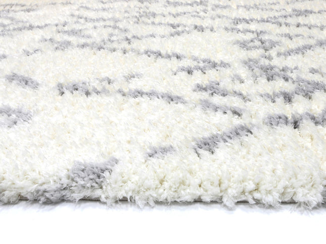 Moroccan Cream and Silver Fes Rug