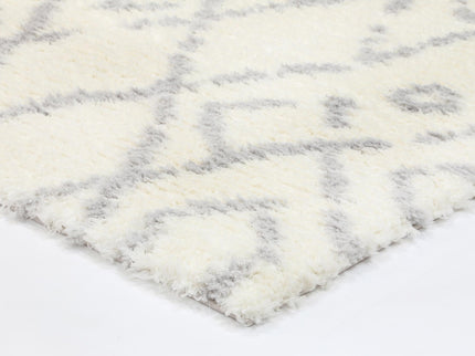 Moroccan Cream and Silver Fes Rug
