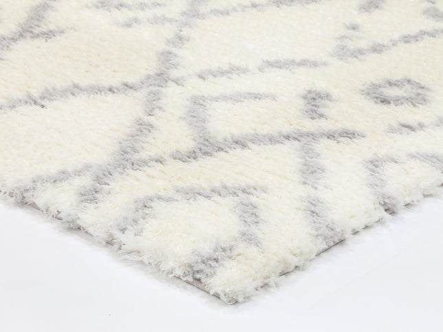 Moroccan Cream and Silver Fes Rug