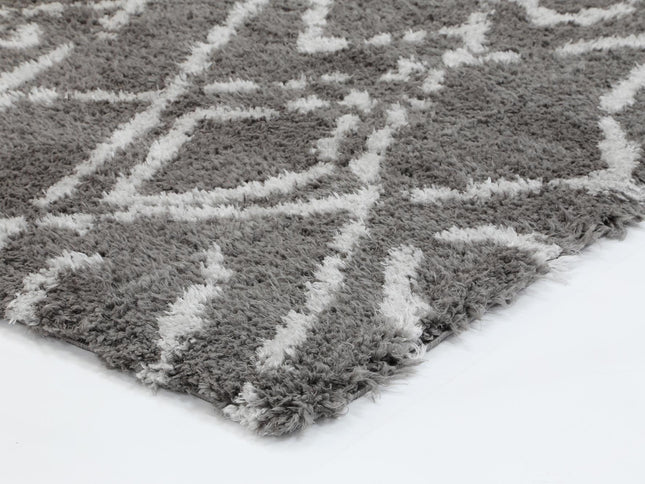 Moroccan Grey and Silver Fes Rug