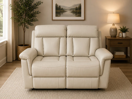 Montana 3+2+1 Electric Recliner Suite - Rice Paper (Leather)