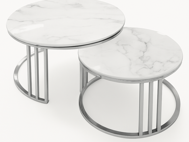 Mosca Coffee Table W/ Silver Leg