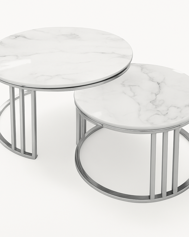Mosca Coffee Table W/ Silver Leg