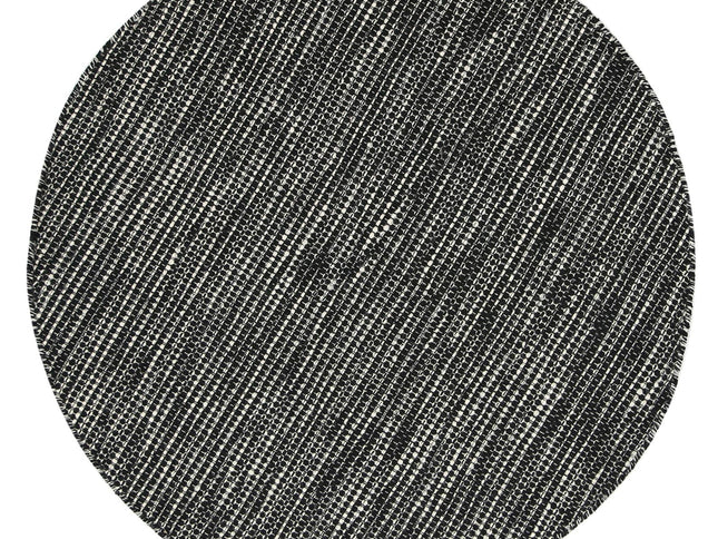 Nordic Black & White Reversible Wool Round Rug