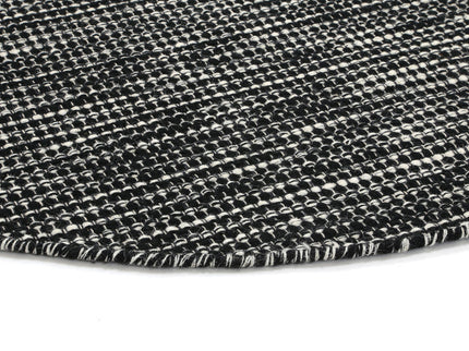 Nordic Black & White Reversible Wool Round Rug