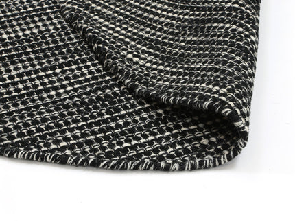 Nordic Black & White Reversible Wool Round Rug