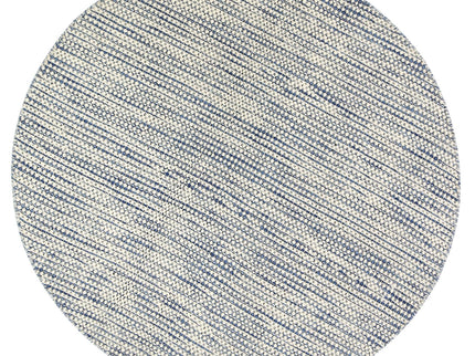 Nordic Blue Reversible Wool Round Rug