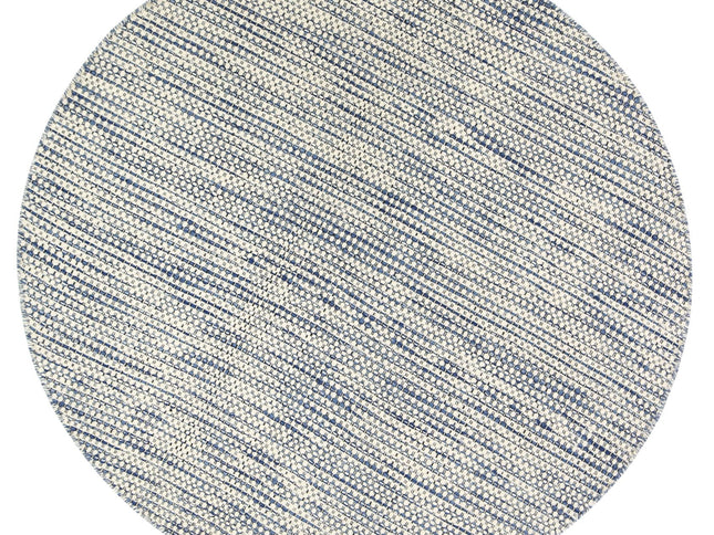 Nordic Blue Reversible Wool Round Rug