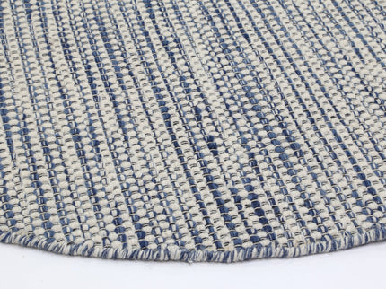 Nordic Blue Reversible Wool Round Rug