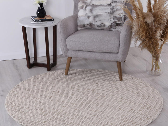 Nordic Brown Reversible Wool Round Rug