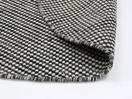Nordic Charcoal Reversible Wool Round Rug