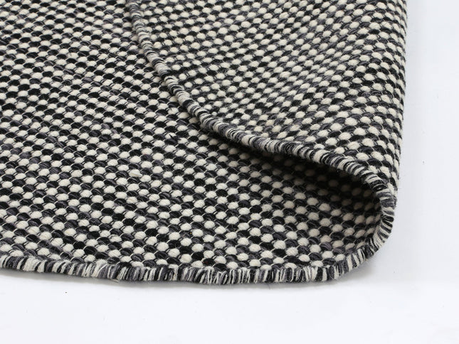 Nordic Charcoal Reversible Wool Round Rug