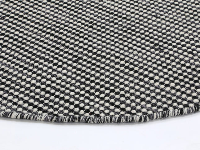 Nordic Charcoal Reversible Wool Round Rug