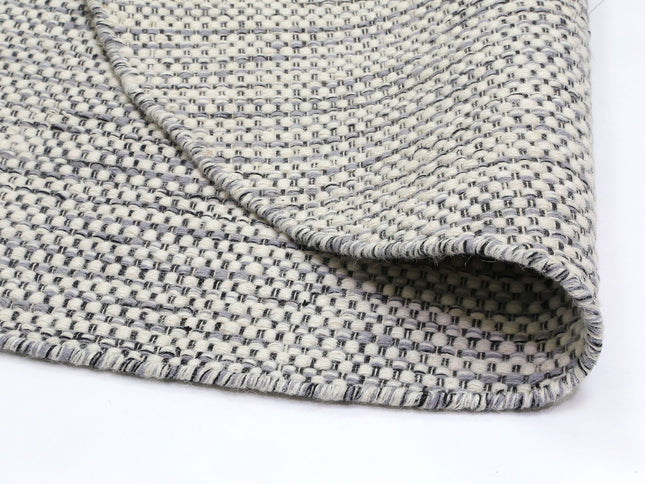 Nordic Grey Reversible Wool Round Rug