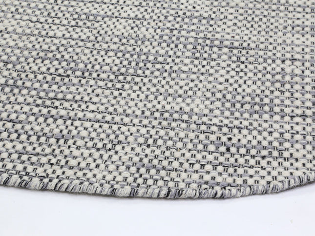 Nordic Grey Reversible Wool Round Rug