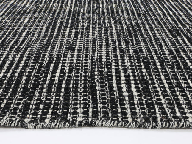 Nordic Black & White Reversible Wool Rug