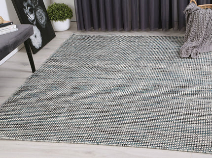 Nordic Teal Reversible Wool Rug
