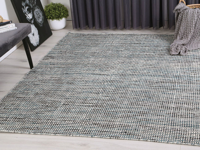 Nordic Teal Reversible Wool Rug