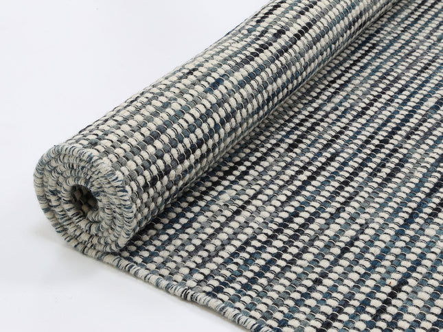 Nordic Teal Reversible Wool Rug