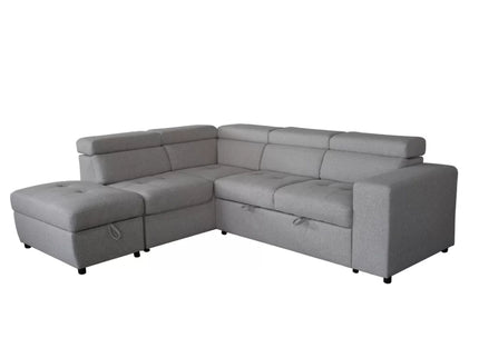 New Sutton Left Chaise Sofa Bed - Light Grey