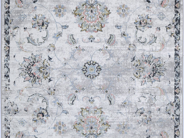 Oporto Piraeus Grey Traditional Soft Rug