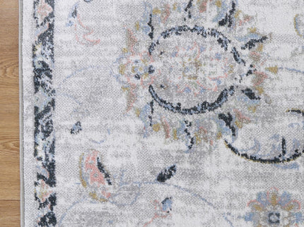 Oporto Piraeus Grey Traditional Soft Rug