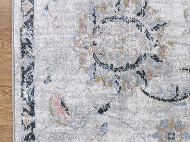 Oporto Piraeus Grey Traditional Soft Rug