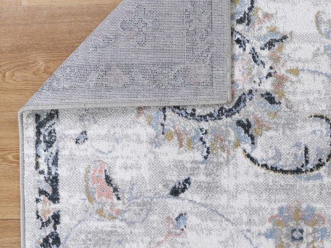 Oporto Piraeus Grey Traditional Soft Rug