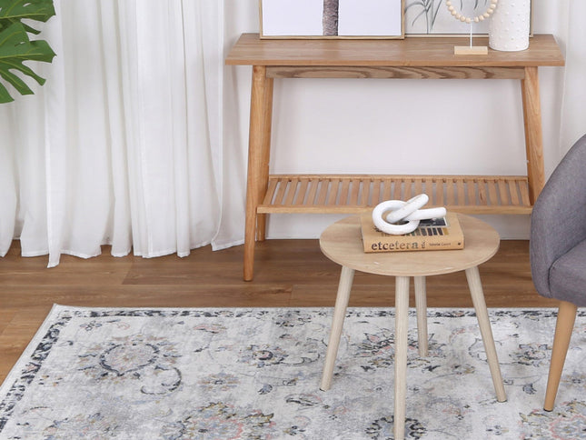 Oporto Piraeus Grey Traditional Soft Rug