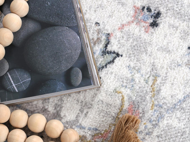 Oporto Piraeus Grey Traditional Soft Rug