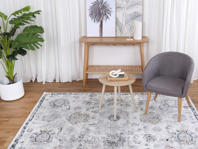 Oporto Piraeus Grey Traditional Soft Rug