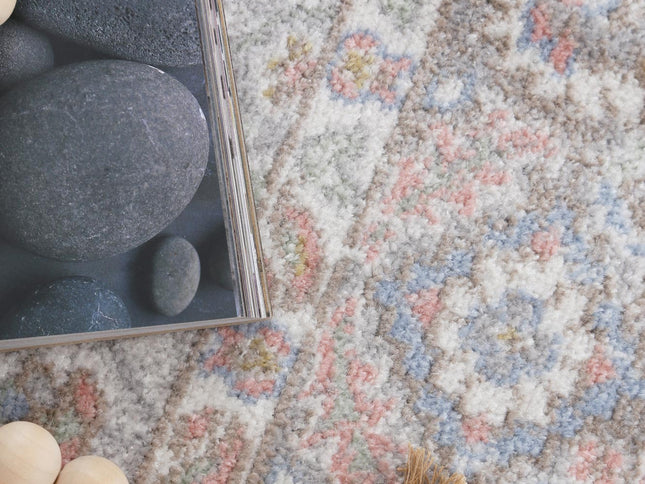 Oporto Bremen Blush & BlueTraditional Soft Rug