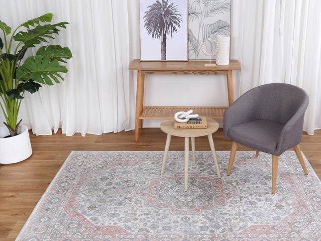 Oporto Bremen Blush & BlueTraditional Soft Rug
