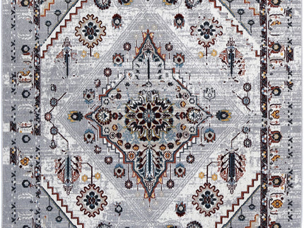 Oporto Santos Grey & Rust Traditional Soft Rug