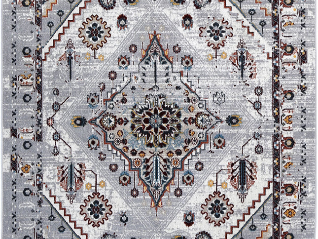Oporto Santos Grey & Rust Traditional Soft Rug