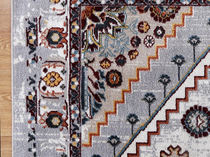 Oporto Santos Grey & Rust Traditional Soft Rug