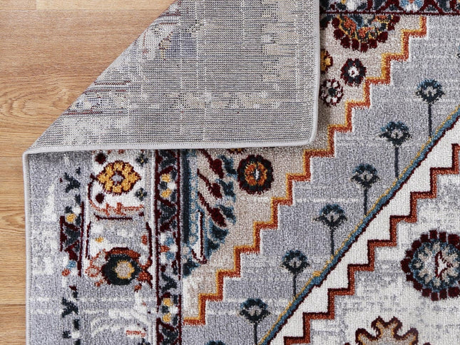 Oporto Santos Grey & Rust Traditional Soft Rug