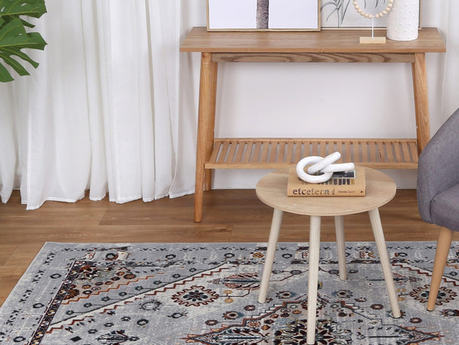 Oporto Santos Grey & Rust Traditional Soft Rug