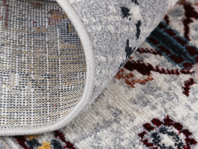 Oporto Santos Grey & Rust Traditional Soft Rug