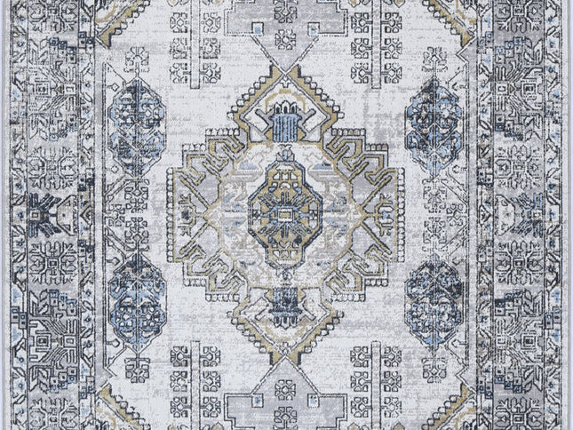 Oporto Taicang Blue & Grey Traditional Soft Rug