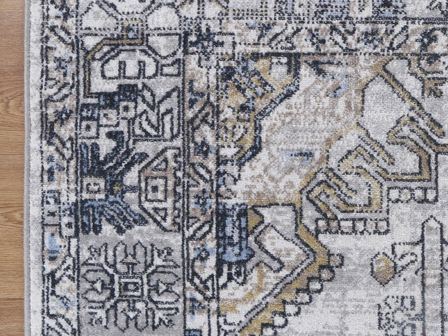 Oporto Taicang Blue & Grey Traditional Soft Rug