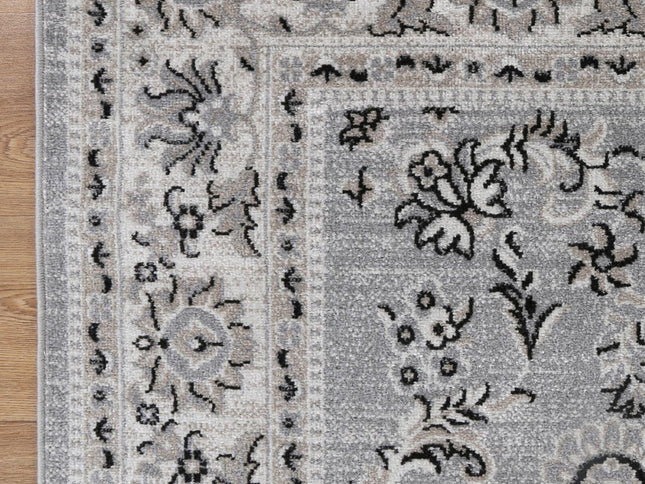 Oporto Hamburg Grey Traditional Soft Rug