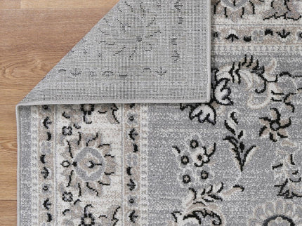 Oporto Hamburg Grey Traditional Soft Rug