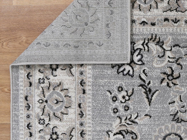 Oporto Hamburg Grey Traditional Soft Rug