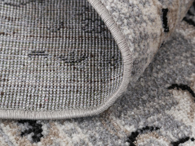 Oporto Hamburg Grey Traditional Soft Rug